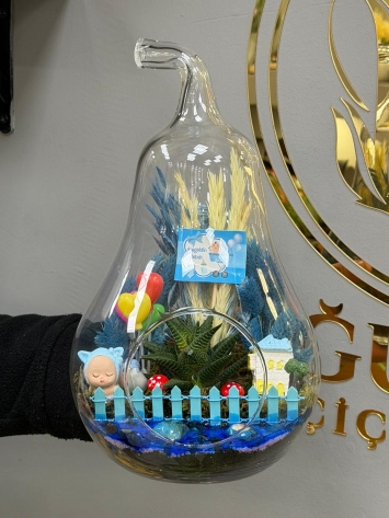 Hoş Geldin Bebek Kız Teraryum Aranjmanı